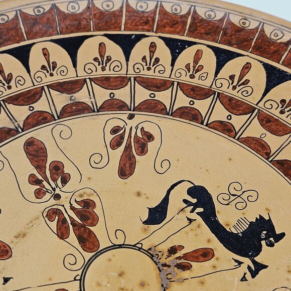 Vintage Decorative Ancient Grecian Greek Design Wall Pottery Accent Plate Art - Picture 7 of 10